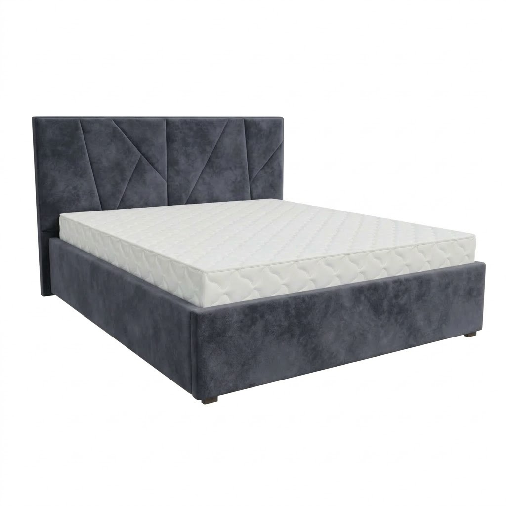 Кровать Рица-1 1,8*2,0 с П.М. Тк. Sensey Steel Grey темно-серый 3 кат  Апогей