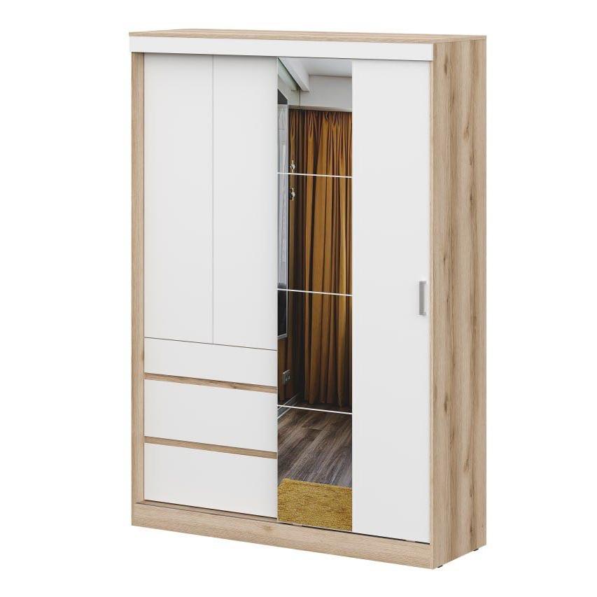 Модульная система "Брауни" Шкаф-купе (1,5м) Дуб Делано/Белый