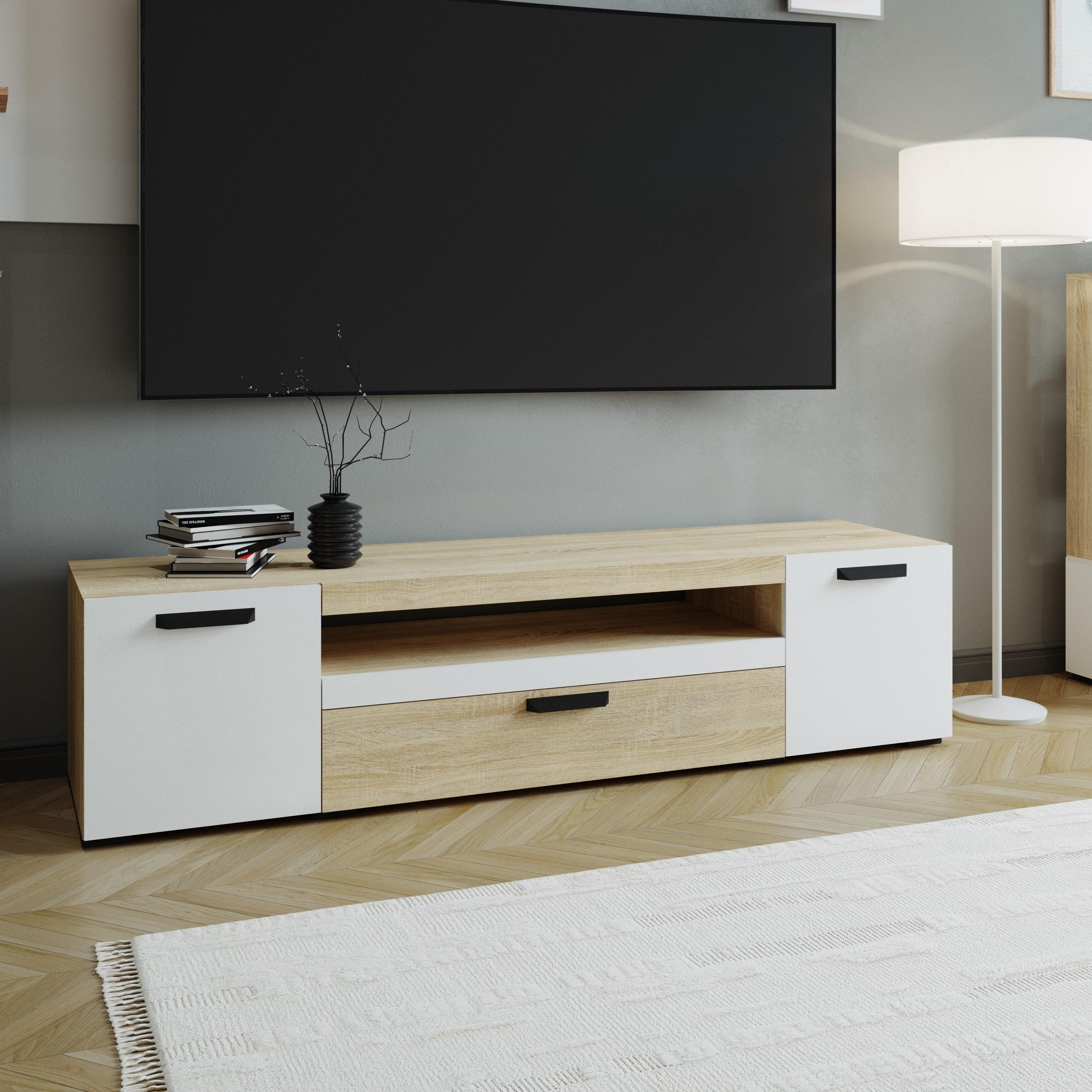 Тумба ТВМ-8 дуб сонома/белый