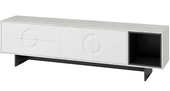 Тумба ТВ АРТ Ателье светлое/Белый софт