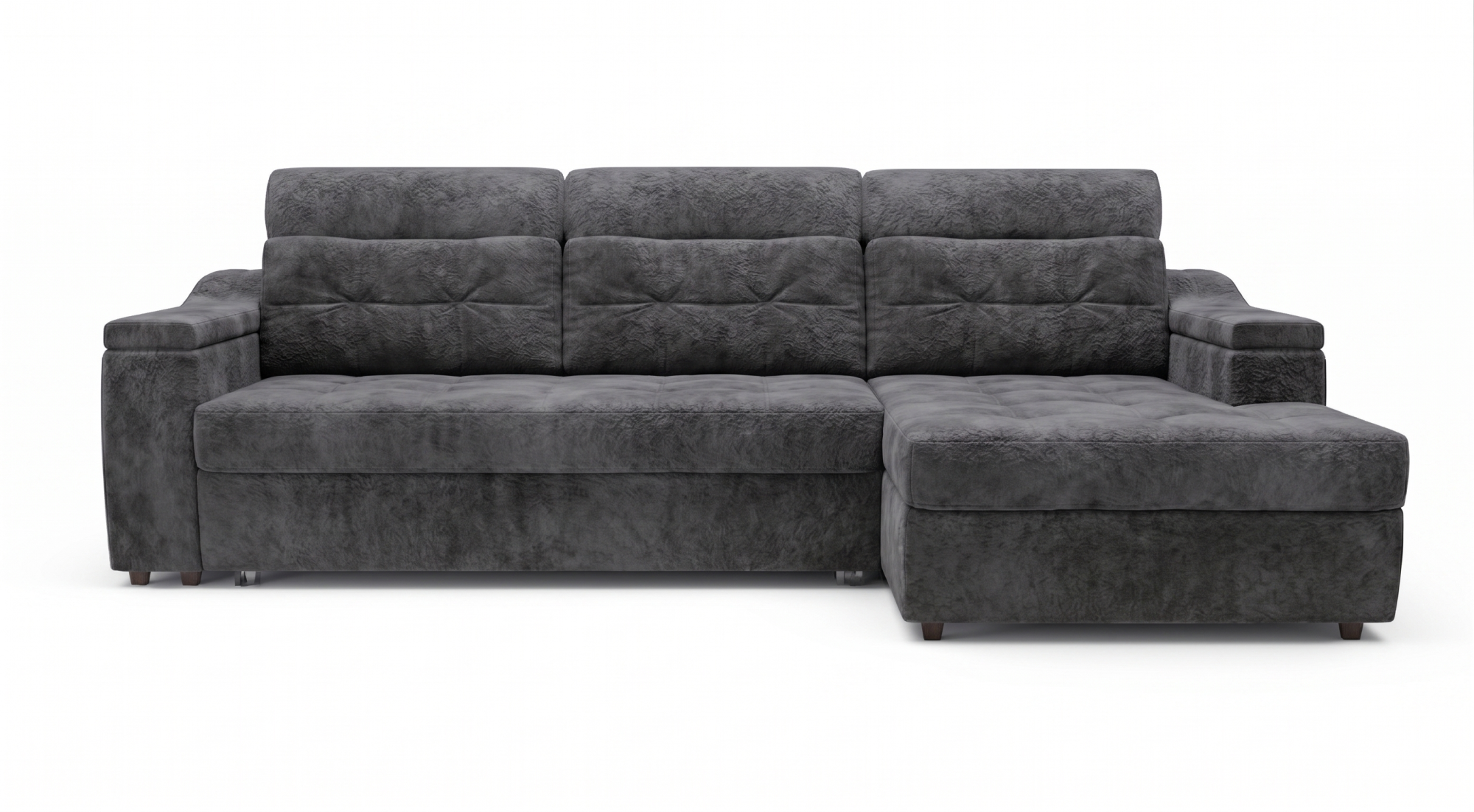 Диван угловой Бруно ДКУ-О NEW НБ правый Тк.Sensey Steel Grey 3 кат Апогей