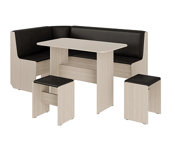 Кухонный уголок "Том" Дуб молочный / КЗ Коричневый