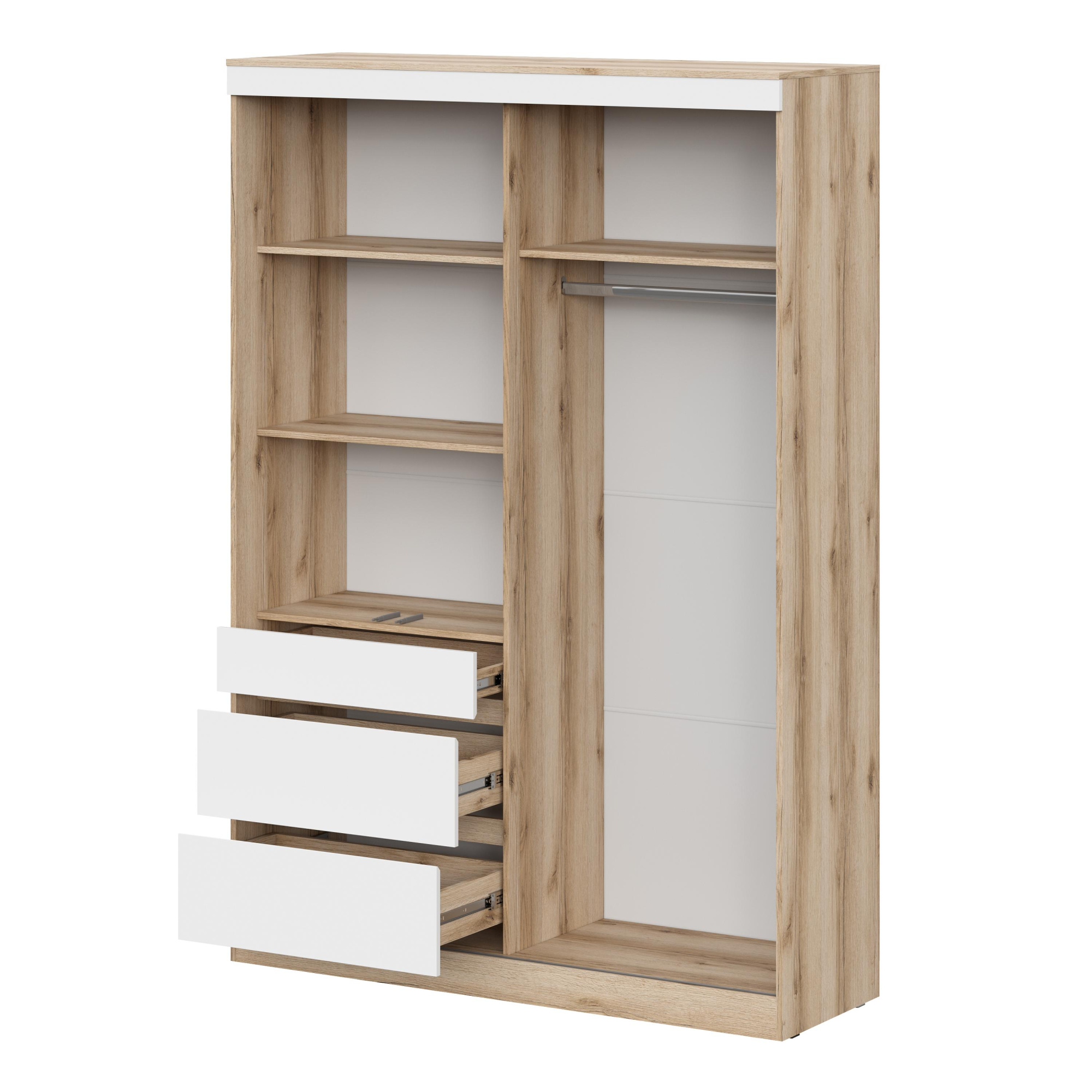 Модульная система "Брауни" Шкаф-купе (1,5м) Дуб Делано/Белый