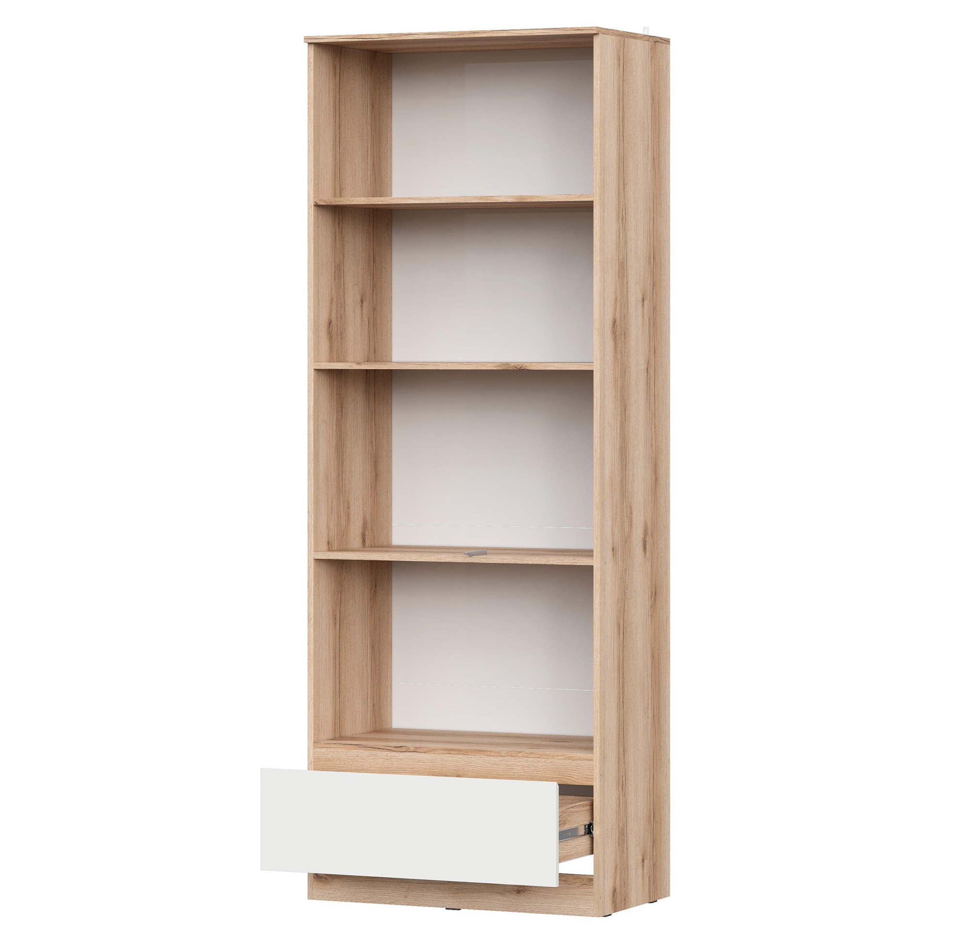 Модульная система "Брауни" Шкаф двухстворчатый (с ящиками) Дуб Делано/Белый