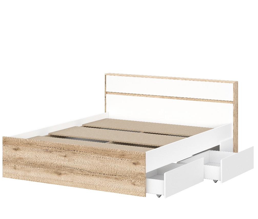 Модульная система "Брауни" Кровать 1,6*2,0 (Дуб делано/Белый) NN