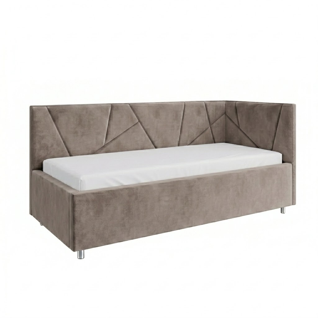 Кровать детская Рица 0,9*2,0 с П.М. правая Тк. Sensey Latte 3 кат  Апогей