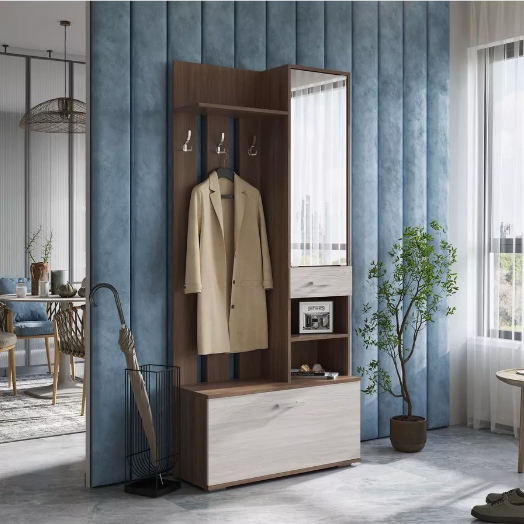 Прихожая СОРРЕНТО  (0,91х2,02х0,340) ШИМО СВЕТЛ/ШИМО ТЕМН