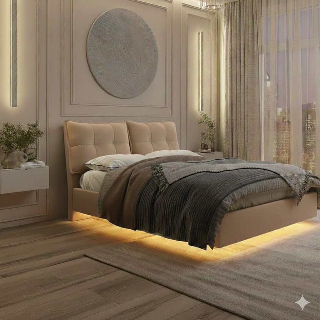 Кровать Карина Air (Релакс) (160*200, с ПМ (Модус 03)) бежевый