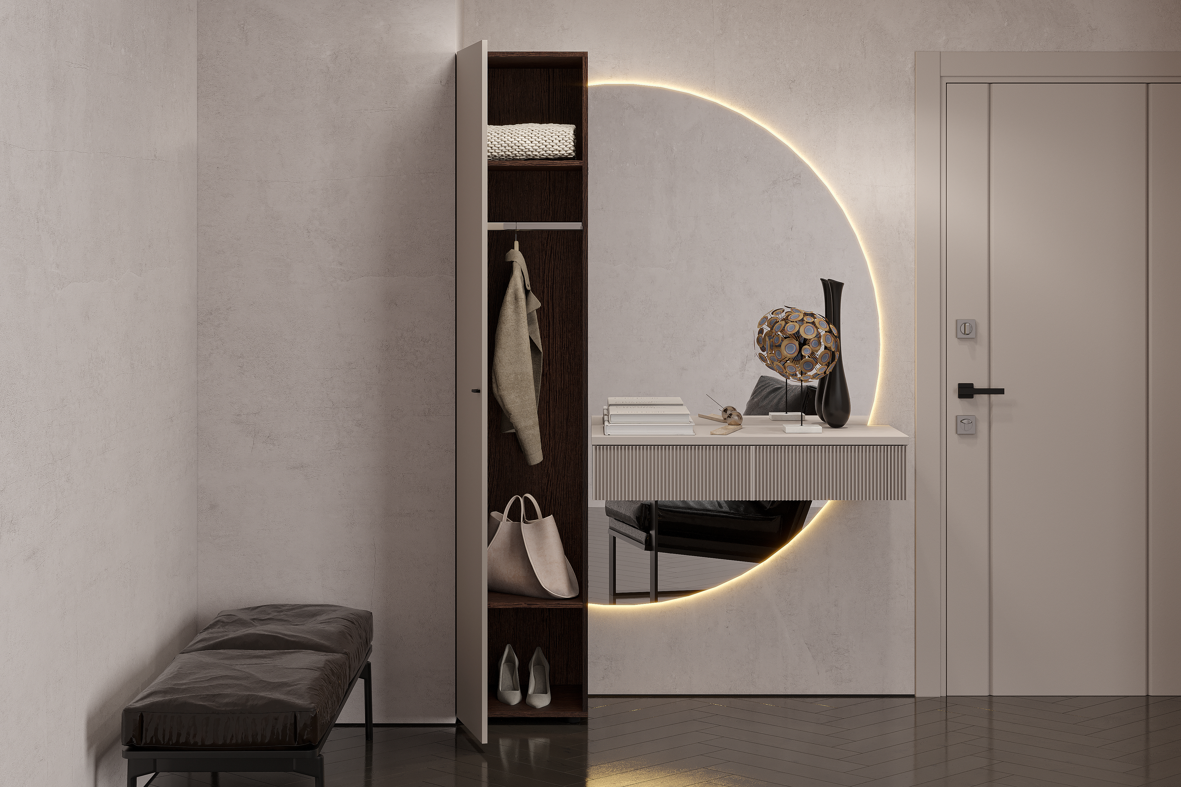 Модульная система "Гиза" Шкаф одностворчатый (Дуб Венге/Меланж)