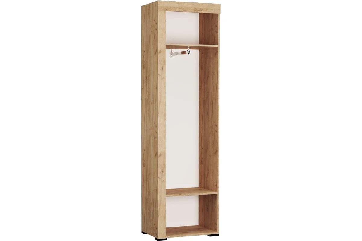 Прихожая Галант шкаф платяной дуб крафт золотой/белый