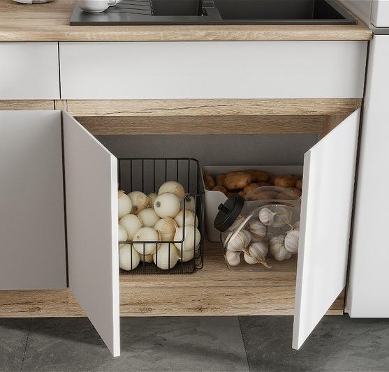 Кухня Брауни 2м ЛДСП Дуб Делано/Белый/Дуб Сонома NN