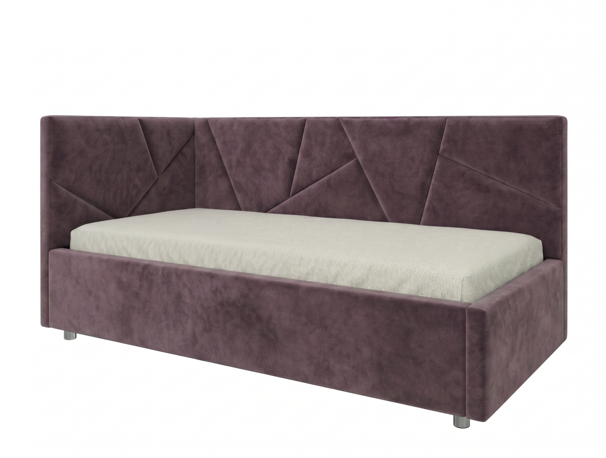 Кровать детская Рица 0,9*2,0 с П.М. левая Тк. Ultra Plum 4 кат  Апогей