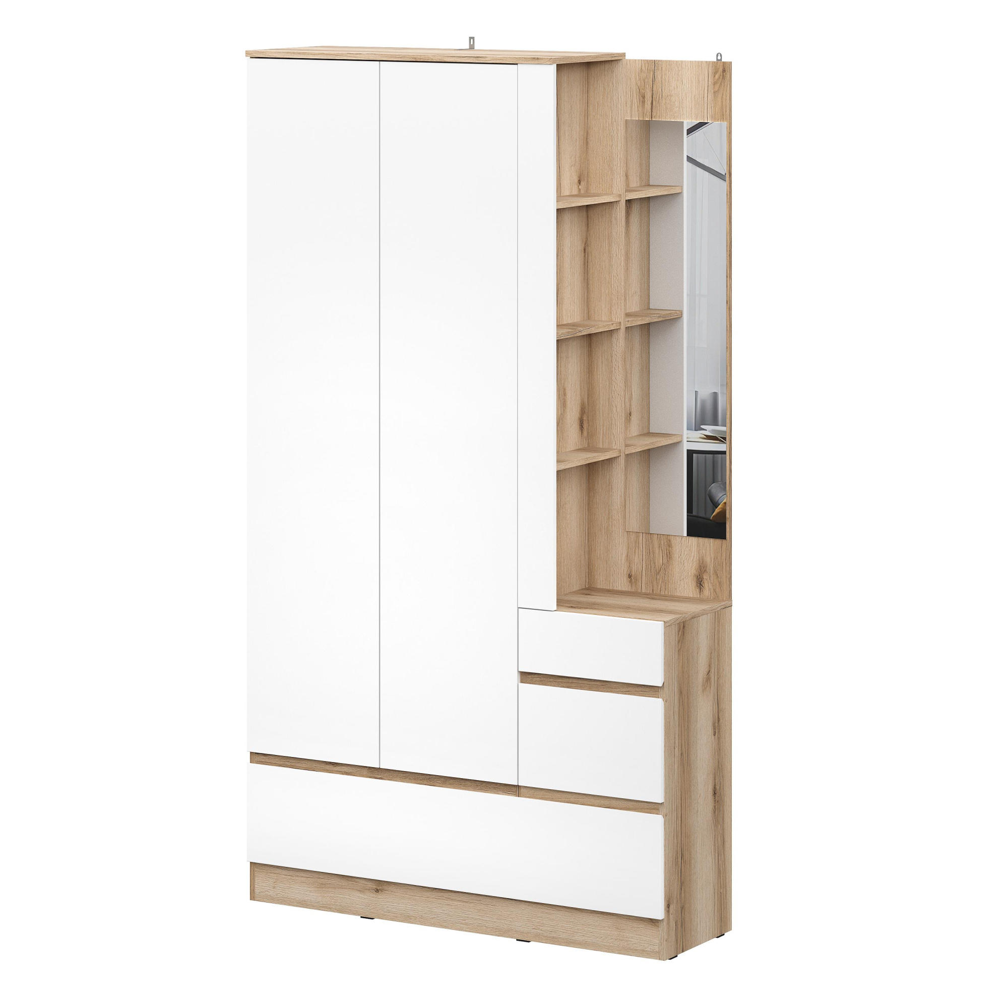 Модульная система "Брауни" Вешалка с зеркалом (Дуб делано/Белый) NN