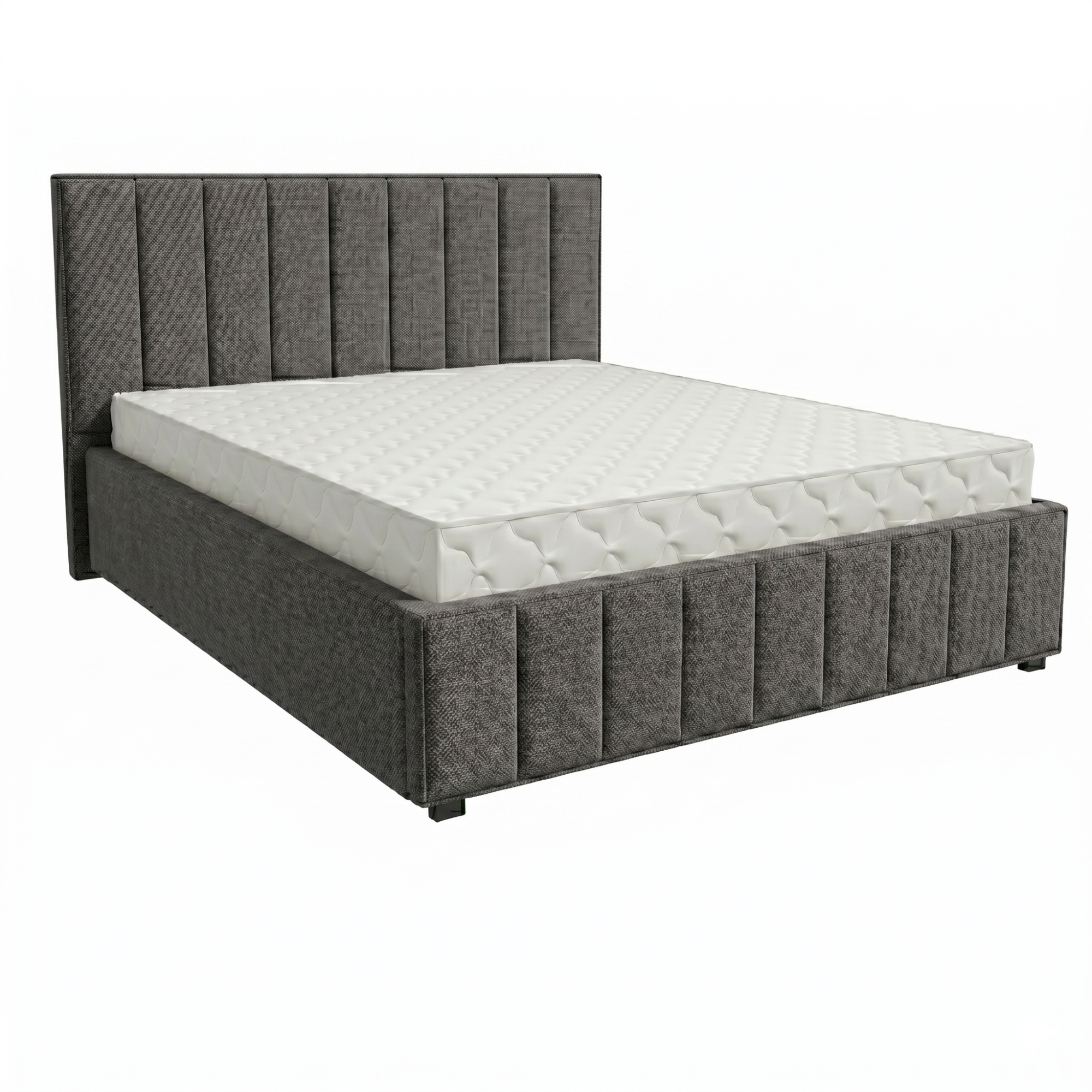 Кровать Кордова-1 1,6*2,0 с П.М. Тк. Vinuela 20 Graphite UNIQ 7 кат  Апогей
