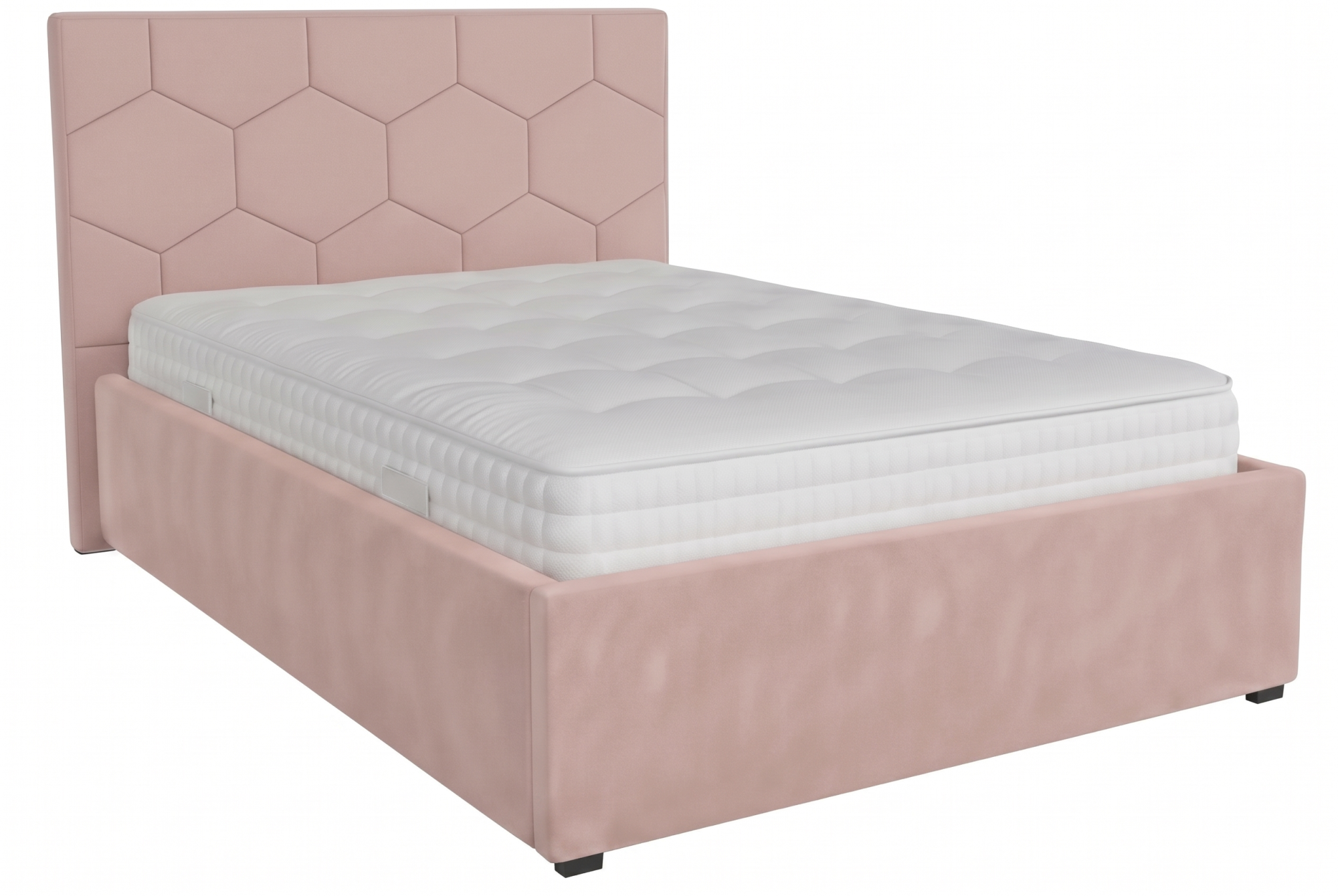 Кровать Соты-1 1,4*2,0 с П.М. Тк.CANDY 02 (КН) нежно-розовый 2 кат  Апогей
